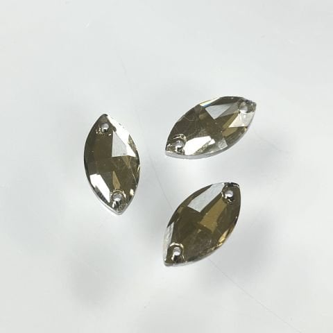 Mekik Şekilli 18x9mm Dikme Cam Taş Light Colorado Topaz - Acık Kahve Renkli