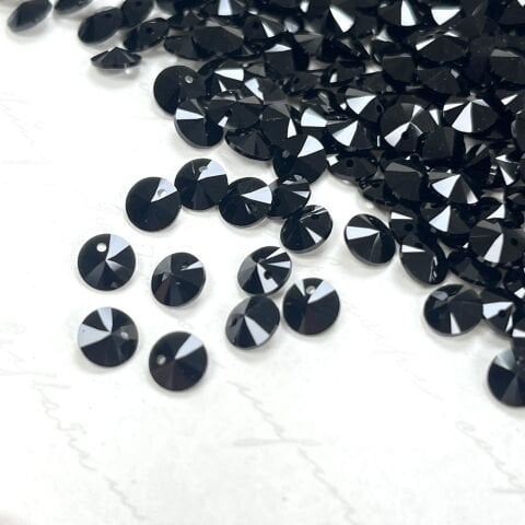 Swarovski 6428 Xilion Yuvarlak 6mm Jet (280) - Siyah Kolye Ucu