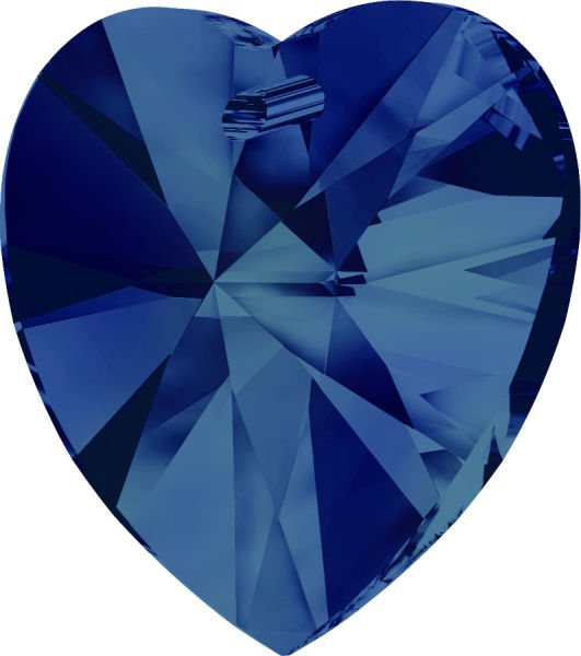 Swarovski 6228 Kalp 14mm Crystal Bermuda Blue (001BBL) - Parlak Lacivert Kolye Ucu