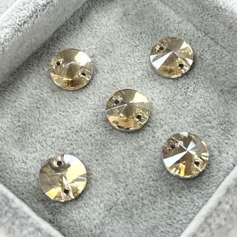 Yuvarlak Şekilli 10mm Dikilebilir Crystal Golden Shadow Cam Taş - Şampanya Dikme Taş