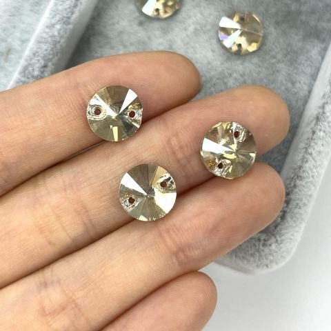 Yuvarlak Şekilli 10mm Dikilebilir Crystal Golden Shadow Cam Taş - Şampanya Dikme Taş