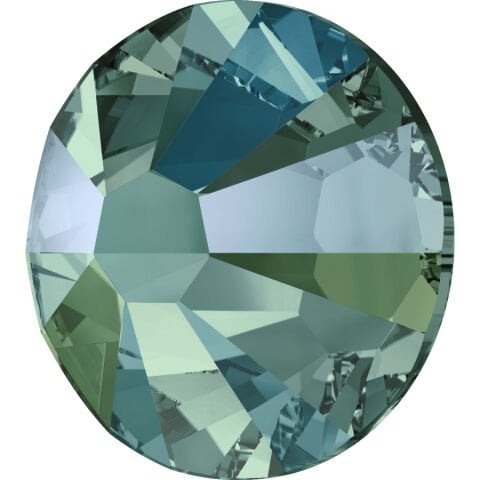 Swarovski 2058 Altı Düz SS9 Rec.Caribbean Green (1409) F - Yuvarlak Açık Yeşil-Turkuaz Kristal Taş