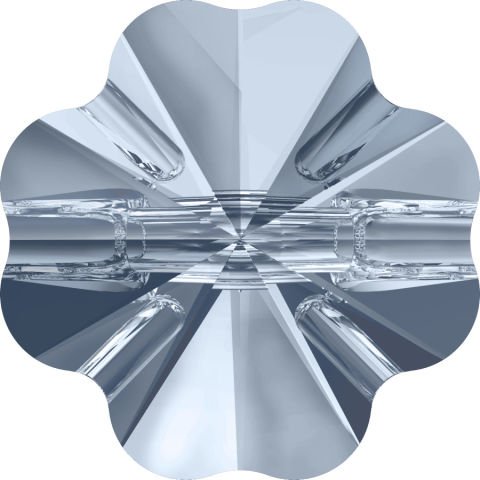 Swarovski 3011 Düğme 10mm Crystal Blue Shade (001BLSH) Foyasız - Yonca Şekilli Şeffaf Mavi Renkli Düğme