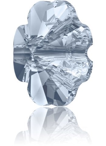 Swarovski 3011 Düğme 10mm Crystal Blue Shade (001BLSH) Foyasız - Yonca Şekilli Şeffaf Mavi Renkli Düğme