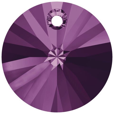 Swarovski 6428 Xilion Yuvarlak 8mm Amethyst (204) - Mor Kolye Ucu