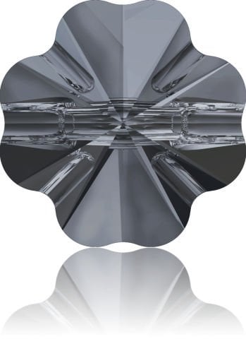 Swarovski 3011 Düğme 10mm Crystal Silver Night (001SINI) Foyasız - Yonca Şekilli Füme Renkli Düğme