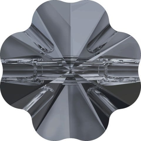 Swarovski 3011 Düğme 10mm Crystal Silver Night (001SINI) Foyasız - Yonca Şekilli Füme Renkli Düğme