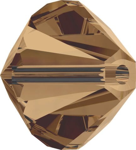 Celestial 4mm Bicone Piramit Boncuk Light Smoked Topaz (221) - Açık Kahverengi Renkli Boncuk
