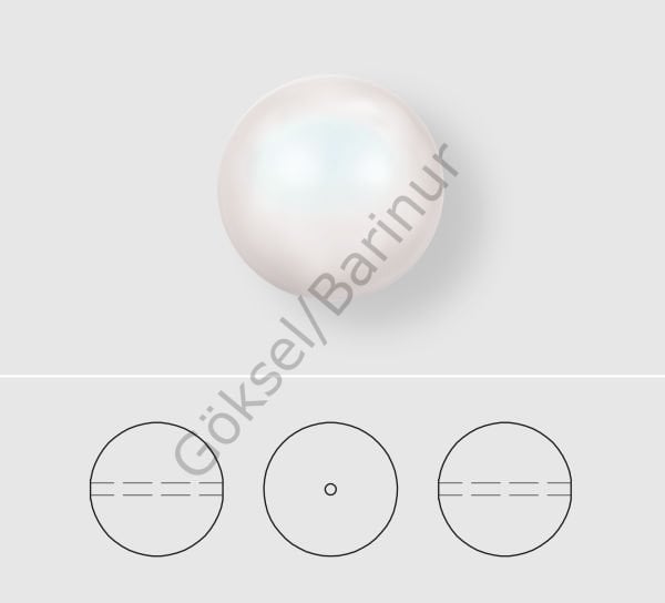 Swarovski 5810 İnci 3mm Crystal Pearlescent White Pearl (001 969) - Sedefli Beyaz İnci Boncuk