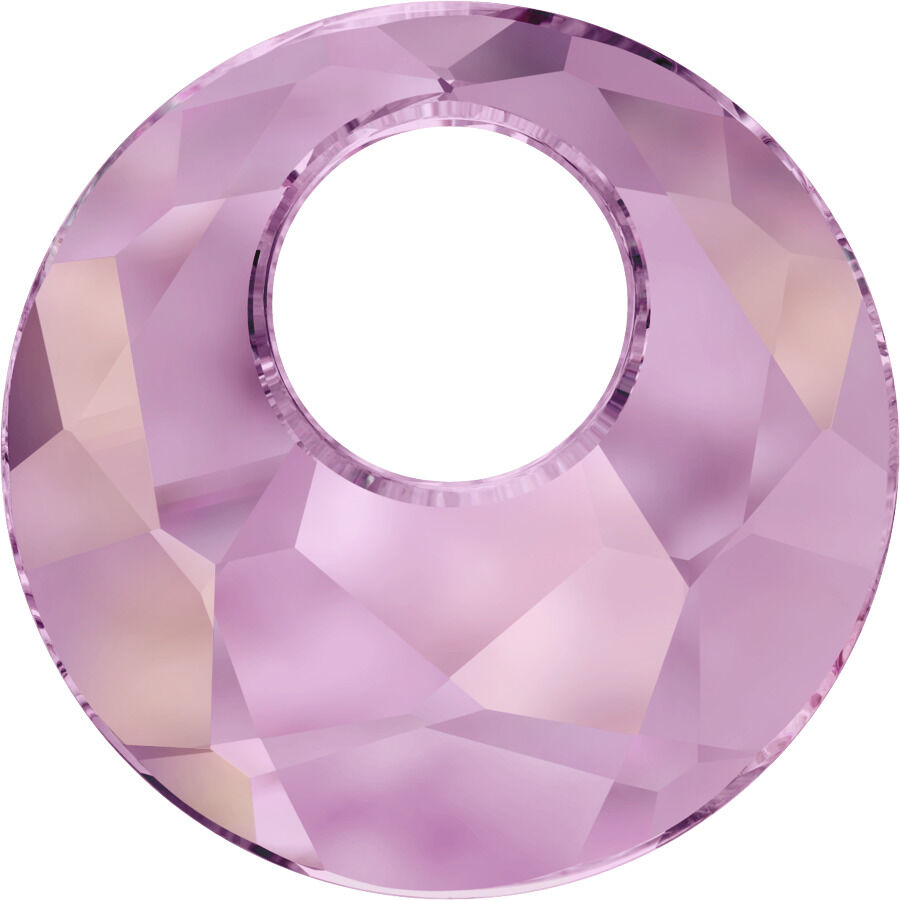 Swarovski 6041 Yuvarlak 18mm Crystal Lilac Shadow (001LISH) - Yuvarlak Şekilli Tek Delikli Lila Renkli Kolye Ucu