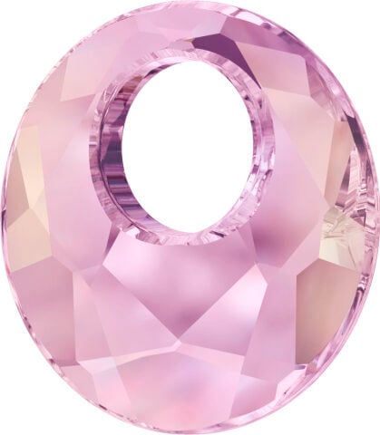 Swarovski 6041 Yuvarlak 18mm Crystal Lilac Shadow (001LISH) - Yuvarlak Şekilli Tek Delikli Lila Renkli Kolye Ucu