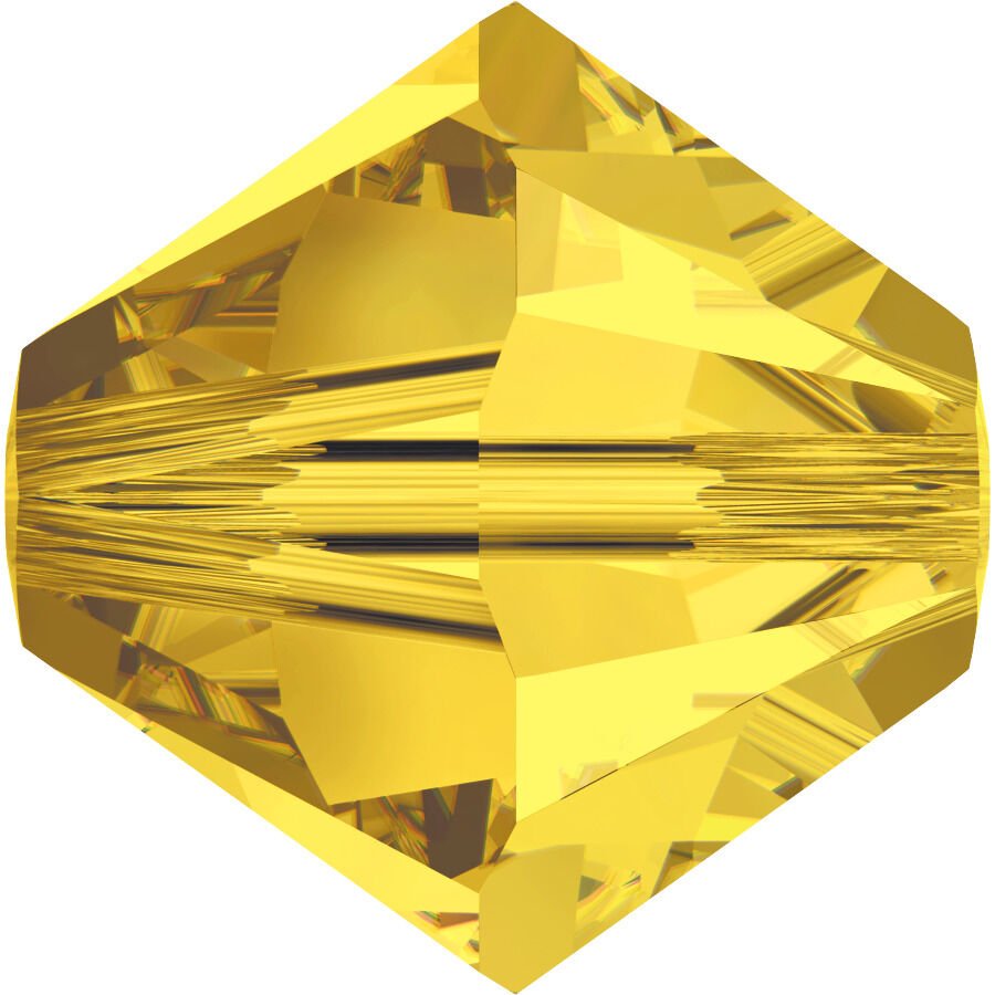 Celestial 4mm Bicone Piramit Boncuk Light Topaz (226) - Açık Sarı Renkli Boncuk