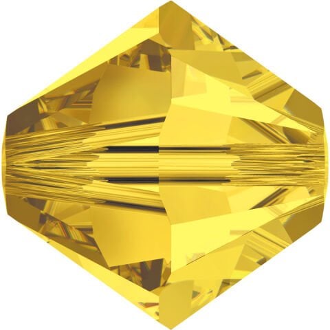 Celestial 4mm Bicone Piramit Boncuk Light Topaz (226) - Açık Sarı Renkli Boncuk