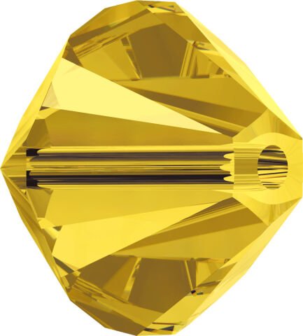Celestial 4mm Bicone Piramit Boncuk Light Topaz (226) - Açık Sarı Renkli Boncuk