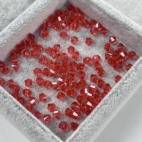 Celestial 4mm Bicone Piramit Boncuk Padparadscha (542) - Lotus Çiçeği Renkli Boncuk