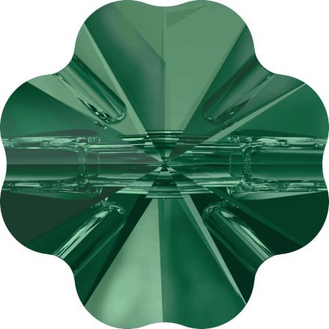 Swarovski 3011 Düğme 10mm Emerald (205) Foyasız - Yonca Şekilli Zümrüt Renkli Düğme