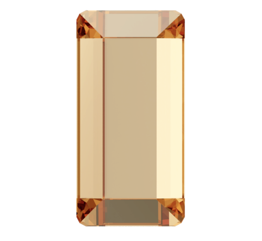 Swarovski 2510 Dikdörtgen Mini  3,7x1,9mm Crystal Golden Shadow (001GSHA) Foyalı - Dikdörtgen Şekilli Altı Düz Mini Kristal Taş