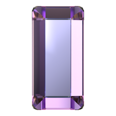 Swarovski 2510 Dikdörtgen Mini 3,7x1,9mm Crystal Vitrail Light (001VL) Foyalı - Pembe Mor Dikdörtgen Altı Düz Mini Kristal Taş