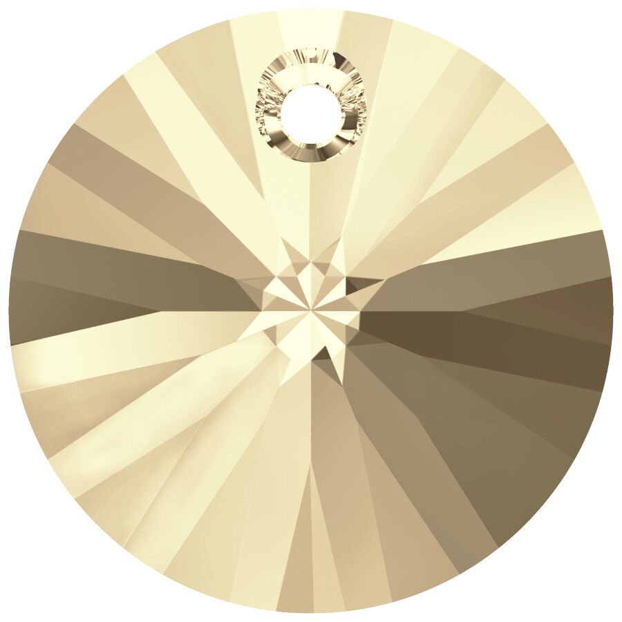 Swarovski 6428 Xilion Yuvarlak 6mm Crystal Golden Shadow (001GSHA) - Altın Kolye Ucu