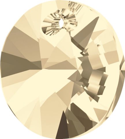 Swarovski 6428 Xilion Yuvarlak 6mm Crystal Golden Shadow (001GSHA) - Altın Kolye Ucu