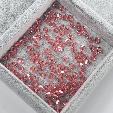 Celestial 4mm Bicone Piramit Boncuk Rose Peach (262) - Şeftali Pembesi Renkli Boncuk