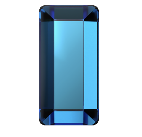 Swarovski 2510 Dikdörtgen Mini  3,7x1,9mm Crystal Bermuda Blue (001BBL) Foyalı - Dikdörtgen Şekilli Altı Düz Mini Kristal Taş