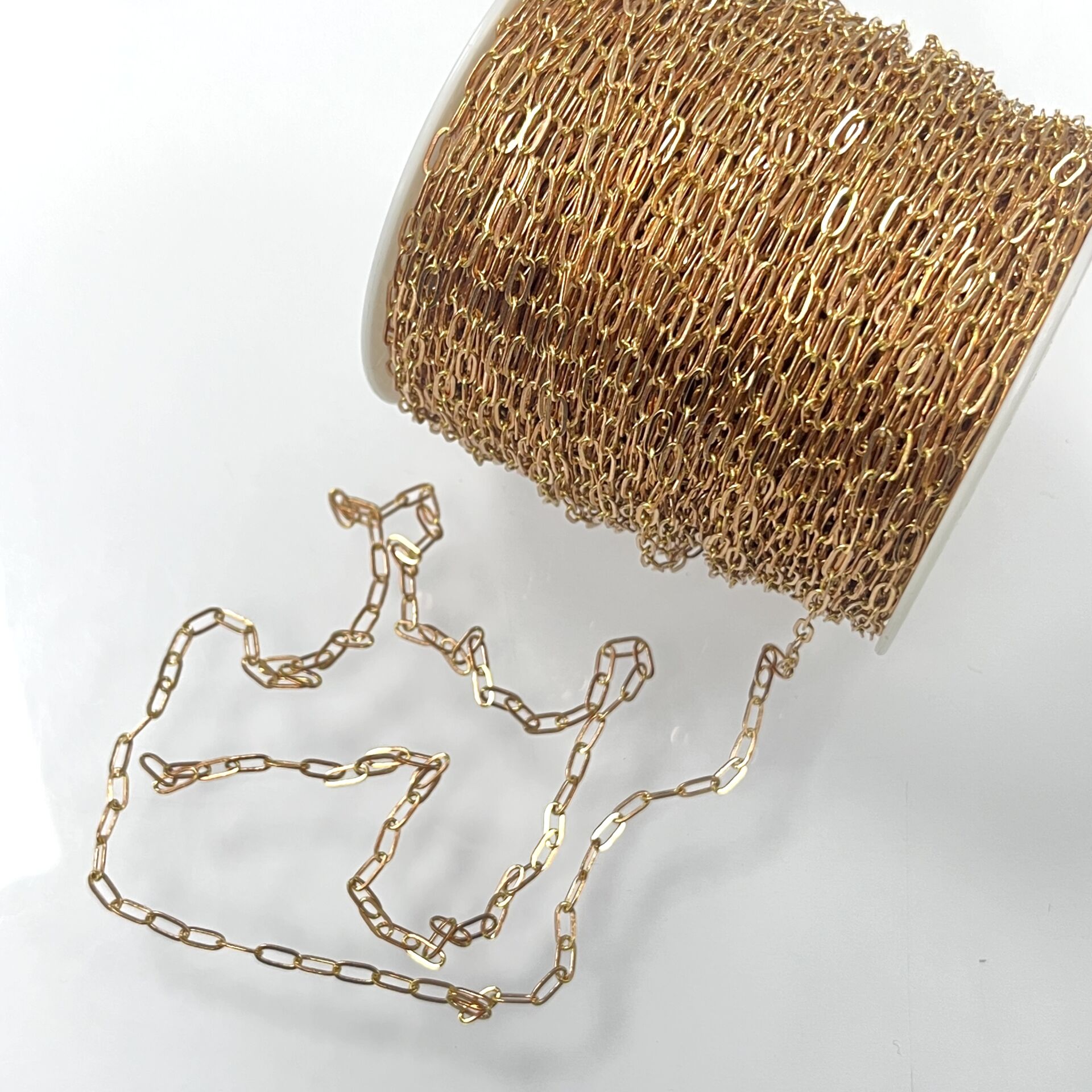 Ham Pirinç Ataç Zincir 2,8x6,3mm Kaplamasız - Metre Seçenekleri Mevcuttur