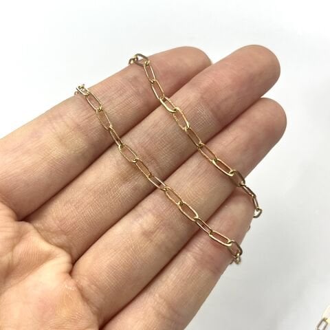 Ham Pirinç Ataç Zincir 2,8x6,3mm Kaplamasız - Metre Seçenekleri Mevcuttur