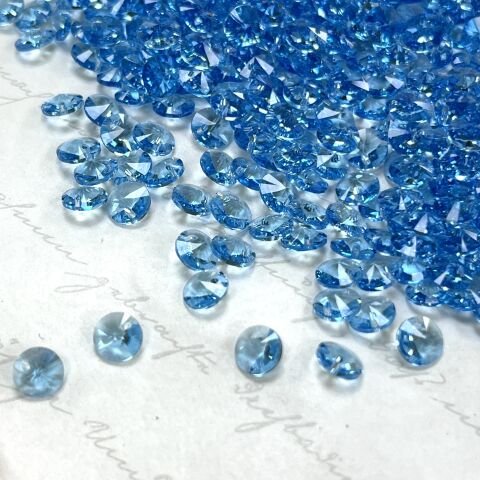 Swarovski 6428 Xilion Yuvarlak 6mm Aquamarine (202) - Mavi Kolye Ucu