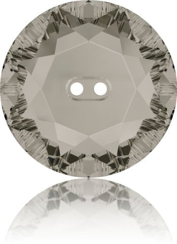 Swarovski 3014 Düğme 14mm Crystal Satin (001SAT) M - Yuvarlak Gri Renkli Ortadan Dikilebilir Düğme