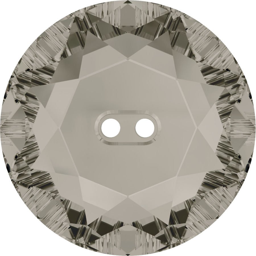 Swarovski 3014 Düğme 14mm Crystal Satin (001SAT) M - Yuvarlak Gri Renkli Ortadan Dikilebilir Düğme