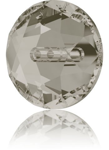 Swarovski 3014 Düğme 14mm Crystal Satin (001SAT) M - Yuvarlak Gri Renkli Ortadan Dikilebilir Düğme