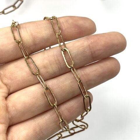 Ham Pirinç Ataç Zincir 4,5x12mm Kaplamasız - Metre Seçenekleri Mevcuttur