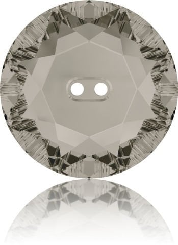 Swarovski 3014 Düğme 16mm Crystal Satin (001SAT) M - Yuvarlak Gri Renkli Ortadan Dikilebilir Düğme