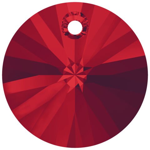 Swarovski 6428 Xilion Yuvarlak 8mm Light Siam (227) - Kırmızı Kolye Ucu