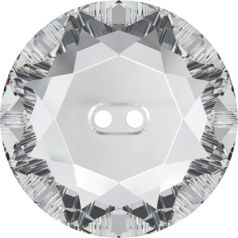 Swarovski 3014 Düğme 14mm Crystal (001) M - Yuvarlak Beyaz Renkli Ortadan Dikilebilir Düğme
