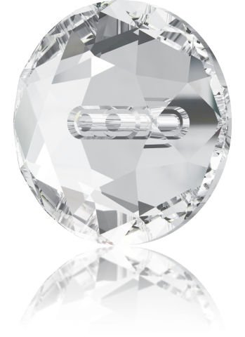 Swarovski 3014 Düğme 14mm Crystal (001) M - Yuvarlak Beyaz Renkli Ortadan Dikilebilir Düğme