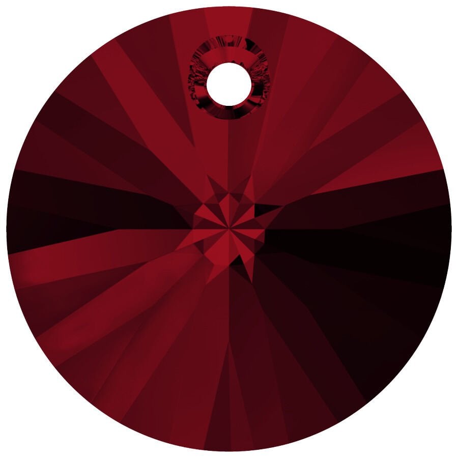 Swarovski 6428 Xilion Yuvarlak 8mm Siam (208) - Koyu Kırmızı Kolye Ucu