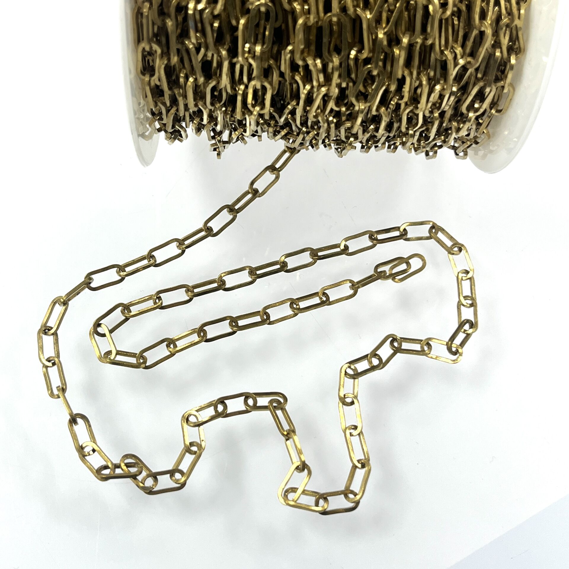 Ham Pirinç Ataç Zincir 5x10,4mm Kaplamasız - Metre Seçenekleri Mevcuttur