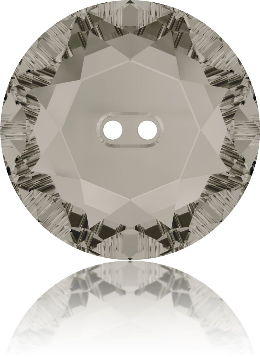 Swarovski 3014 Düğme 12mm Crystal Satin (001SAT) M - Yuvarlak Gri Renkli Ortadan Dikilebilir Düğme