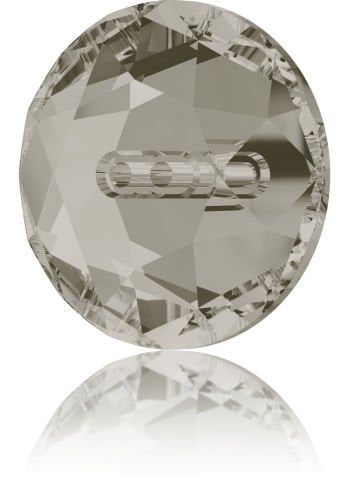 Swarovski 3014 Düğme 12mm Crystal Satin (001SAT) M - Yuvarlak Gri Renkli Ortadan Dikilebilir Düğme