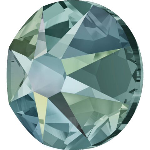 Swarovski 2088 Altı Düz SS16 Rec.Caribbean Green (1409) F - Yuvarlak Açık Yeşil-Turkuaz Kristal Taş