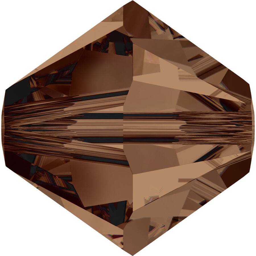 Celestial 4mm Bicone Piramit Boncuk Smoked Topaz (220) - Kahverengi Renkli Boncuk