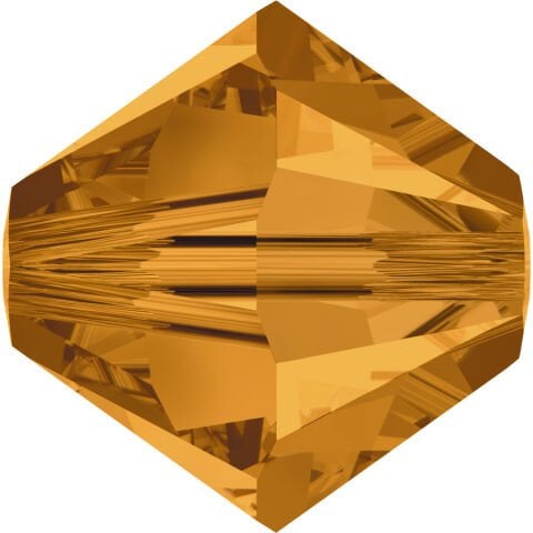 Celestial 4mm Bicone Piramit Boncuk Topaz (203) - Açık Turuncu Renkli Boncuk