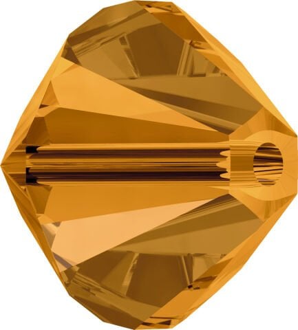 Celestial 4mm Bicone Piramit Boncuk Topaz (203) - Açık Turuncu Renkli Boncuk