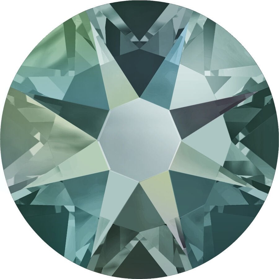 Swarovski 2088 Altı Düz SS20 Rec.Caribbean Green (1409) F - Yuvarlak Açık Yeşil-Turkuaz Kristal Taş