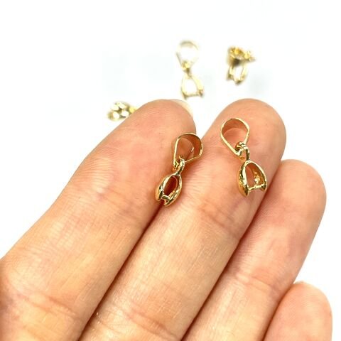 Kolye Ucu Aparatı - Pirinç - Gold Kaplamalı - Küçük boy