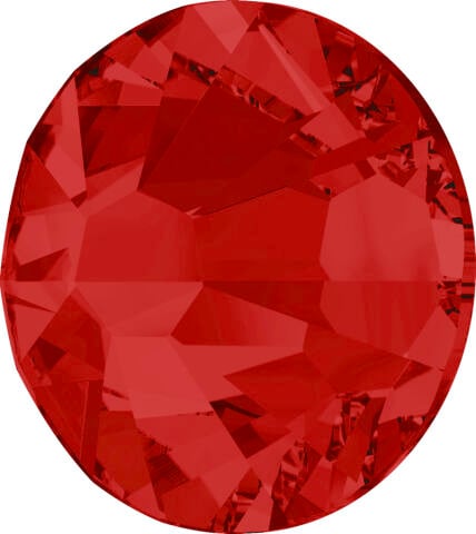 Swarovski 2058 Altı Düz SS5 Light Siam (227) F - Yuvarlak Kırmızı Kristal Taş