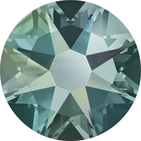 Swarovski 2088 Altı Düz SS30 Rec.Caribbean Green (1409) F - Yuvarlak Açık Yeşil-Turkuaz Kristal Taş