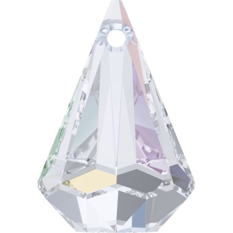Swarovski 6022 Yağmur Damlası 24mm Crystal AB (001AB) - Yağmur Damlası Şekilli Tek Delikli Janjan Kolye Ucu